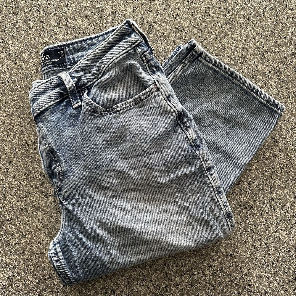 Hollister Jeans Juniors 7 R‎ 27x29 Ultra High Rise 90s Vtg Straight Asymmetrical